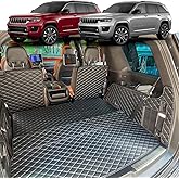 7DEEKEI Cargo Mat for 2021-2026 Jeep Grand Cherokee L (3rd-Row Manually Folding Seats) Trunk Mat and Rear Backrest Mat Cargo Liners