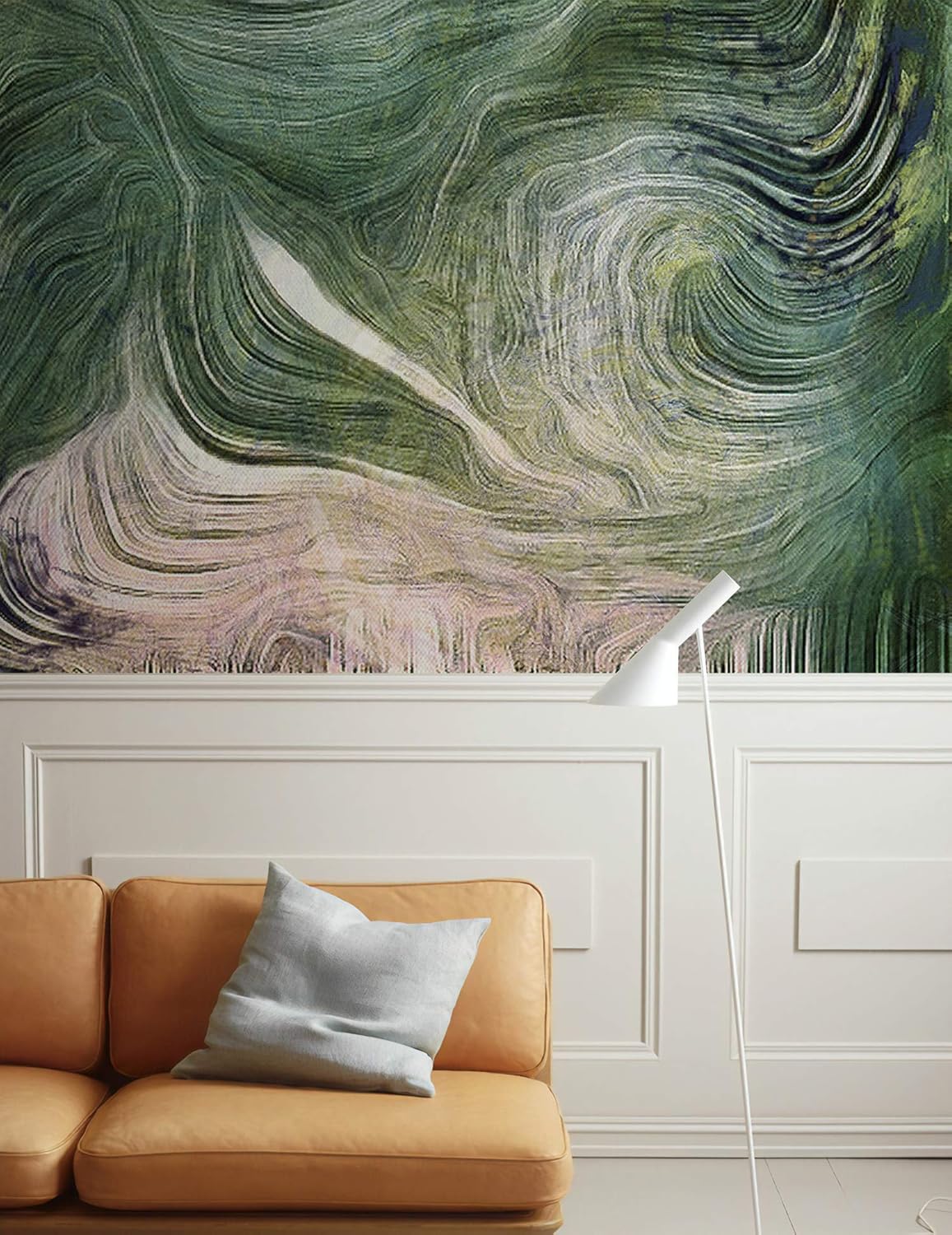 Amazon Com Murwall Abstract Wallpaper Soft Green Lines Wall