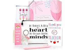 EMILY'S TREATS Beautiful Teacher Gifts For Women - 6 Pcs Teacher Gift Box, Teacher Christmas Gifts, Teacher Appreciation Gifts, Gifts For Teacher Birthday, Best Teacher Gift Basket