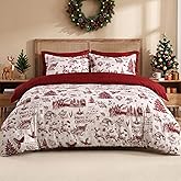 CAROMIO Christmas Duvet Cover Queen Size - Christmas Holiday Printed Duvet Cover Set, Soft and Breathable Xmas Decorations Bedding Set (Queen, 90"x90")