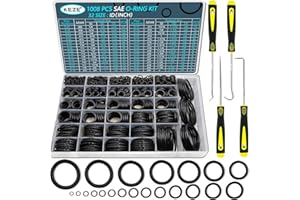 KEZE 1008 Pcs SAE O Ring Kit,32 Sizes USA Standard Nitrile 70A Rubber Seals Inch O Rings Set with 4 Pieces O Rings Remover Tools for Faucet Automotive Hydraulic Plumbing AS568:006-226