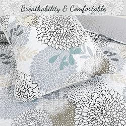 Cozy Line Home Fashions Nina Trista Flowers Aqua
