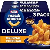 Kraft Deluxe Mac and Cheese Dinner, 3 Boxes, Original Cheddar, 14 oz | for Easy Dinner or Dinner Sides No Artificial Flavors or Dyes