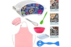 4KAY COLLECTIONS Ultimate Easy Baking Oven Bundle For Kids With 11 Items - Oven, 3 Refill Mixes, Apron, Hat, Bowl, Spatula, Whisk, Baking Pan & Tool (Positive Pink Baker Bundle)