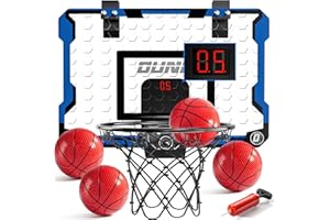 NIPLOOOW Indoor Basketball Hoop for Kids, Over The Door Mini Basketball Hoops, Mini Hoop with 4 Balls, Kids Sport Toys Gifts 