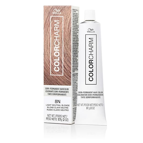 COLORCHARM DEMI PERMANENT HAIR COLOR, 8N LIGHT NEUTRAL BLONDE, GLOSS, REFRESH & TONE, 2 FL OZ