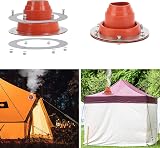 aleawol Tent Stove Jack Kit 300°C Silicone Stainless Base Wood Burner Camping view 5
