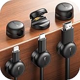 Lamicall Spring Cable Clips Holder, Compact Inconspicuous Cord Organizer, 6Pack [1s Lock] Desk Cable Management Clips, Nights