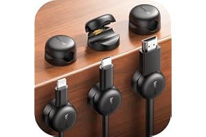 Lamicall Spring Cable Clips Holder, Compact Inconspicuous Cord Organizer, 6Pack [1s Lock] Desk Cable Management Clips, Nights