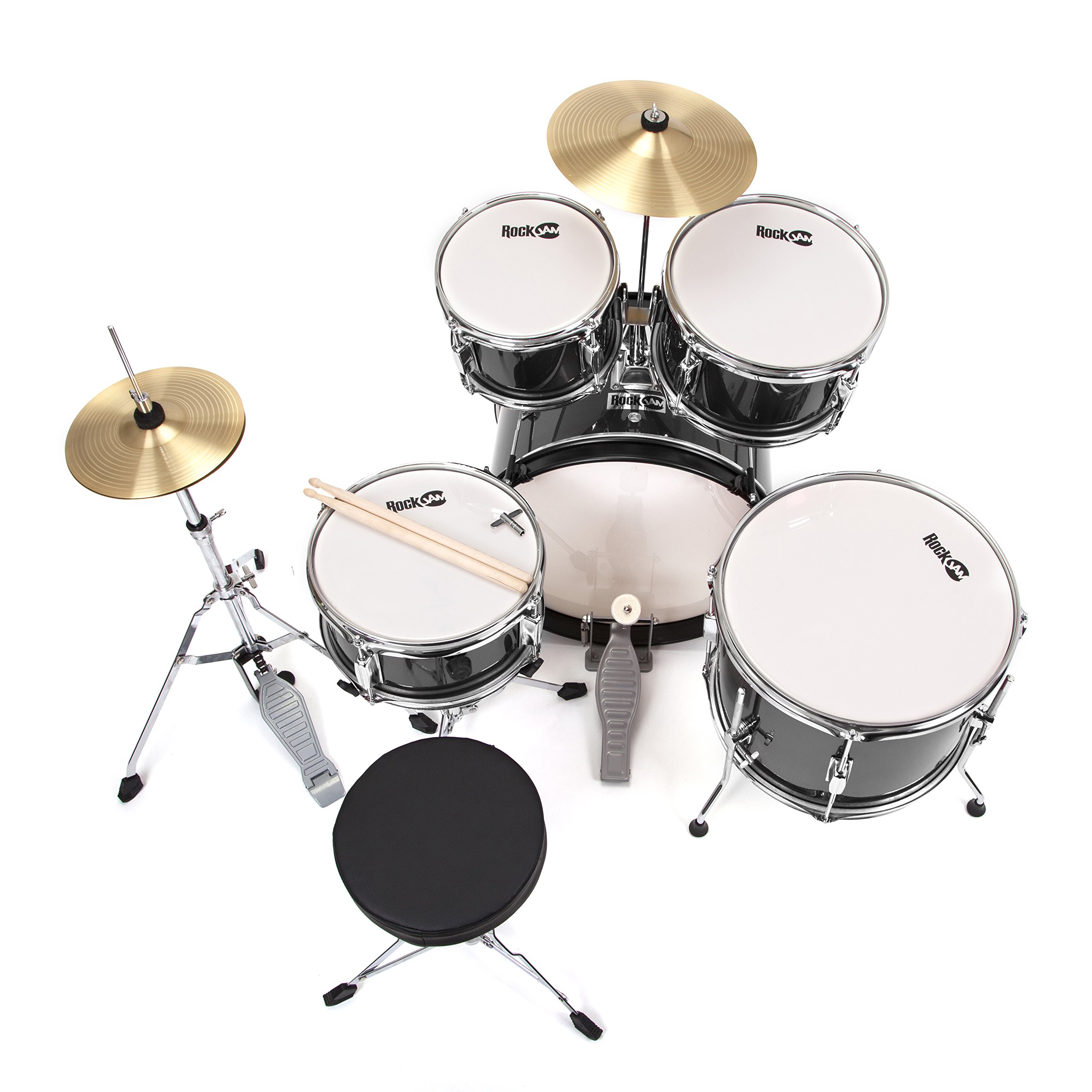 RockJam Complete 5Piece Junior Drum Set with Cymbals, Drumsticks