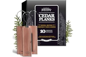 Dr. Killigan's Cedarwood Planks - Cedar Blocks for Clothes Storage, Great Alternative to Moth Balls for Closet, Drawer Deodorizer, Sustainably Harvested in USA (10-Pack)