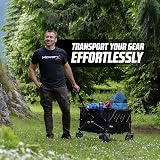MoverX 200L Folding Trolley on Wheels, Portable Camping Cart, Black view 6