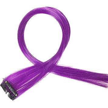 prettyshop haarstrahne bunt 1 extension mit clip 50 cm haarverlangerung aus glattem haar langes haar verschiedene farben 2