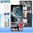 [for US Version] Yondista for Samsung Galaxy S22 Ultra 5G Screen Replacement 6.8" OLED SM-G908a, SM-S908u, SM-S908w LCD Display Touch Digitizer Assembly with Tools(Black with Frame)