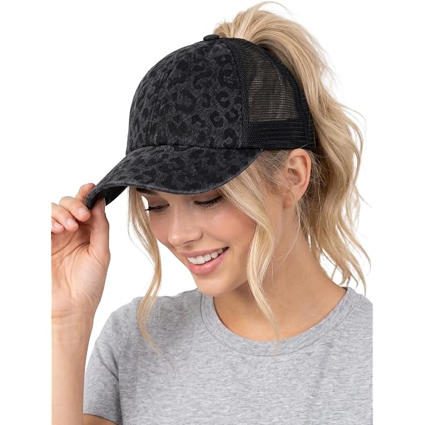Criss Cross Ponytail Hat for Womens High Mesh Baseball Cap  display picture 1