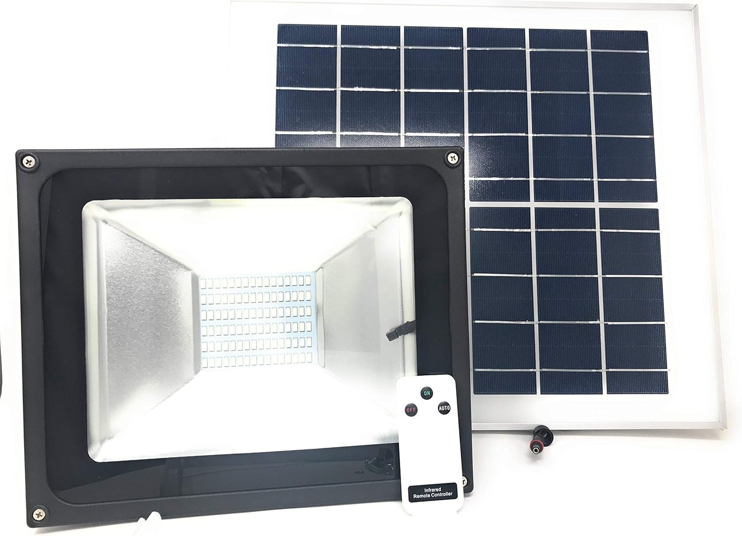 Faro LED SMD 100 W pannello solare energia crepuscolare JF