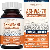 Ashwa-70®: Ashwagandha Extract - 35% Withanolides | Max Strength, Highest Withanolide Concentration - Mood & Performance - Enhanced Absorption with BioPerine® Black Pepper (60 Capsules)