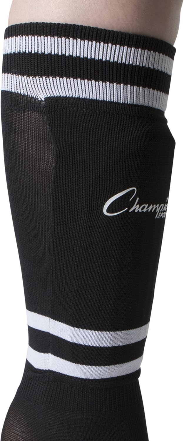 Champion Sports SL4B Youth Sock Style Soccer Shin Guards - Ages 4-6, Black, Small : Soccer Shin Guards : Clothing