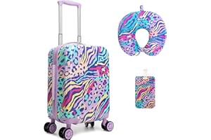 Inprof Kids Luggage with Spinner Wheels Carry on Suitcases for Girls 2 Piece Luggage Sets 16" Toddler Suitcase for Kids Rolli