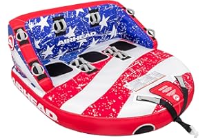 Airhead Mable Inflatable Towable Tube, 1-4 Rider Models, Dual Tow Points, Full Nylon Cover, EVA Foam Pads, Patented Speed Valve, Boat Tubes and Towables