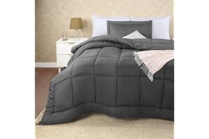 Utopia Bedding Twin Comforter Set Kids with 1 Pillow Sham, Bedding Comforter Sets, Down Alternative Grey Comforter, Soft and Comfortable, Machine Washable