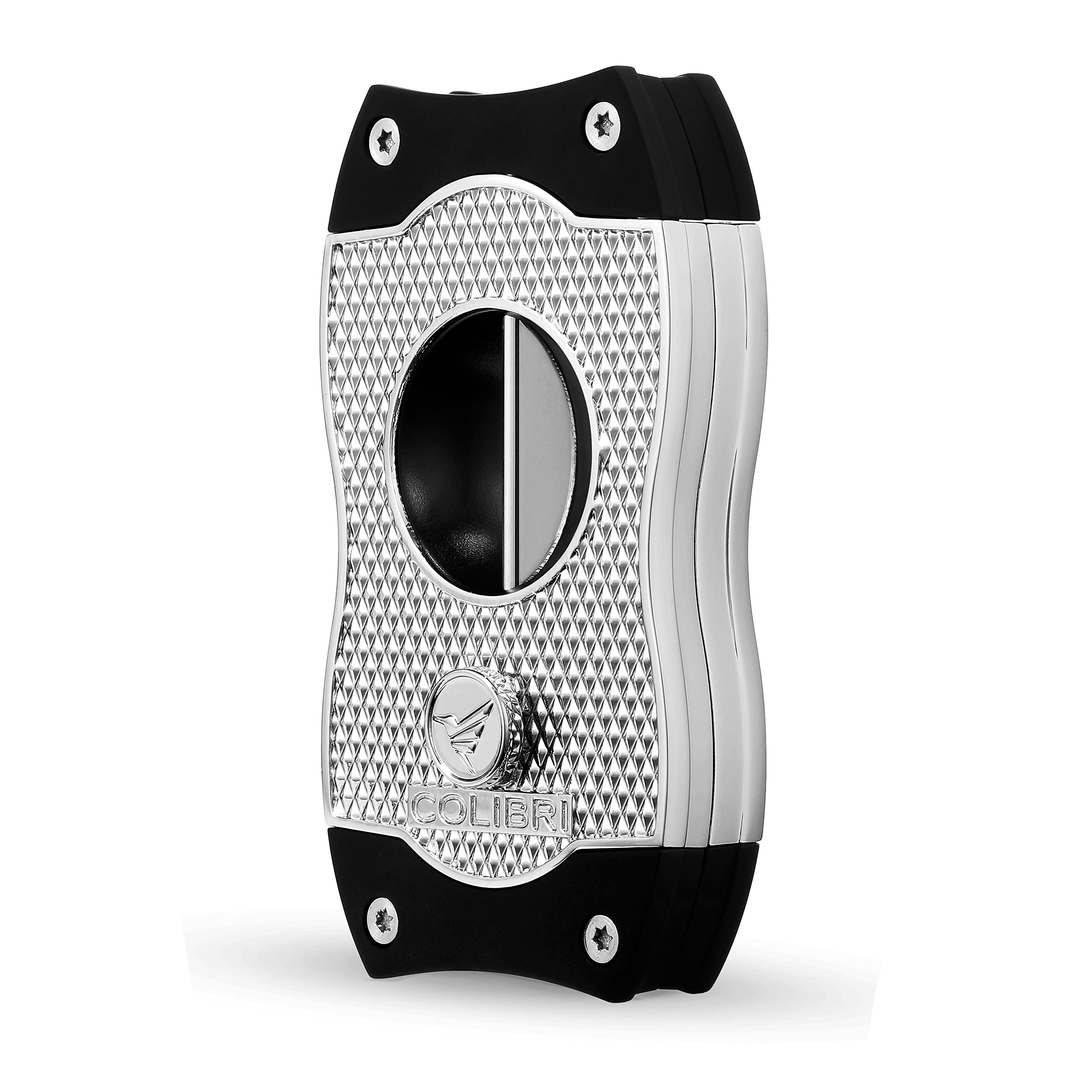 Colibri V-Cut Cigar Cutter — Diamond Cut Pattern — Deep 7mm V-Cut — Suitable for Up-to 60+ Ring Gauge Cigars — Spring Loaded Release — Ergonomic Design