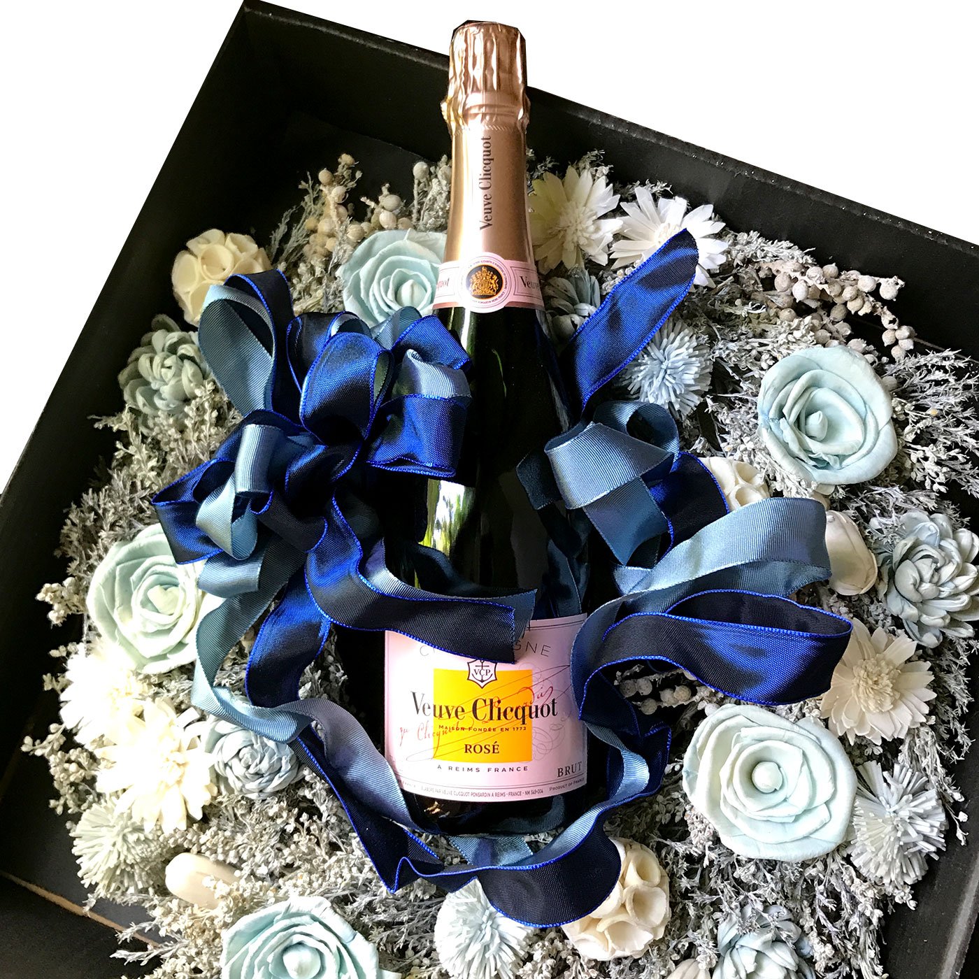 Bgbh6 ギフト シャンパン 花 ヴーヴクリコローズラベルとドライフラワーのリース シャンパン 社長就任祝い シャンパン 超ポイントアップ祭