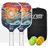 LUZZ Pickleball Paddles Set of 2, T700 Carbon Fiber Pickleball Paddle Sandblasted Surface with Honeycomb Core for Beginners Increased Spin Control Pickle Ball Rackets 2 Pack