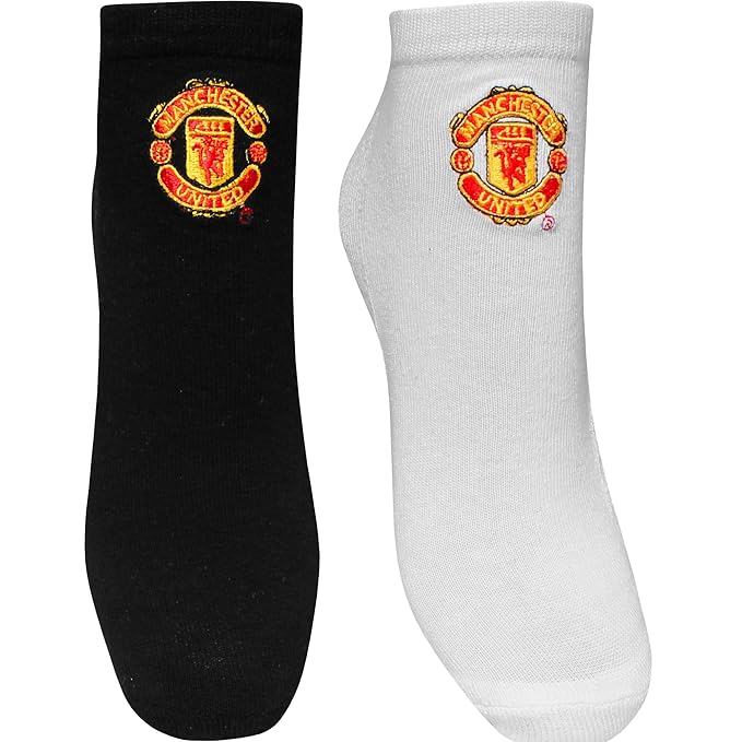 Men's Official Manchester United Trainer Liners Socks (2 Pair Pack