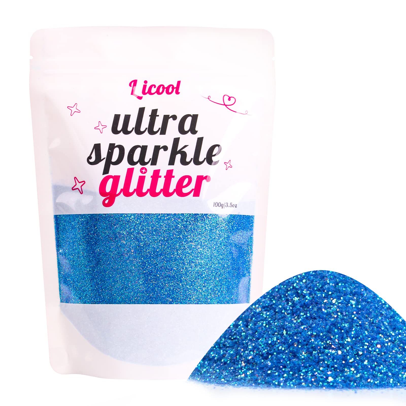 Photo 1 of 100g/3.5oz Pack Iridescent Rainbow Fine Glitter for DIY Craft, Epoxy Resin, Tumblers, Festival Decoration, Makeup, Body, Eye, Nail Art (Iridescent Magic Blue)