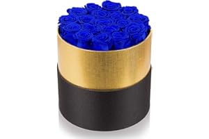 PERFECTIONE ROSES Royal Blue Preserved Roses Handmade Real Roses in Flowers Box That Last a Year, Long Lasting Rose for Valentine's Day, Mother's Day, Birthday, Christmas, Anniversary, Wedding, Thanksgiving