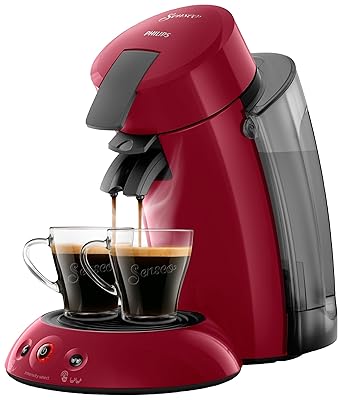 Philips Senseo Original XL HD6555/82 Cafetera Monodosis con Tecnología Coffee Boost, Rojo, 22.5x46.6x37 cm