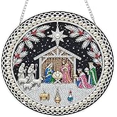 Jesus Birth Pearls Hanging Diamond Art Kits For Adults,Christmas Art Kits | Special Shaped Diamond Painting Kits For Adults Beginner,DIY Hanging Pearl Art Kits For Adults,Hanging Ornament 7.8 X 7.8in