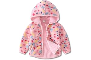 YJBQ Toddler Fleece Jacket with hood Kids Boys Girls Baby Coat For Fall Winter Spring Thick Warm Outerwear 1-6 Years