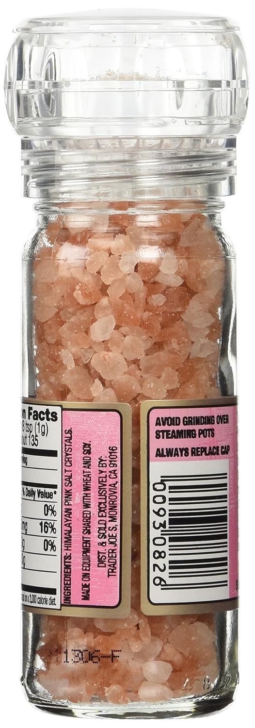Trader Joe's Himalayan Pink Salt Crystals with Built in Grinder 4.5 Oz, (2-Pack) : Flavored Salt : Grocery & Gourmet Food