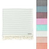 Sand Cloud Turkish Beach Towel - Sand Proof - 100% Certified Organic Turkish Towel - Quick Dry Towel for Beach, Picnic, Blanket or Bath Towel - As Seen on Shark Tank - Gocek (Sage Green)