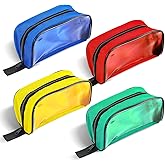 4 Pcs 4 Colors First Aid Kit Bag Empty Medical Kit Accessory Pouches Zippered Portable Travel Medicine Bag with Transparent Window for Home Outdoor Car Supplies - 8.4 x 3 x 4 Inch