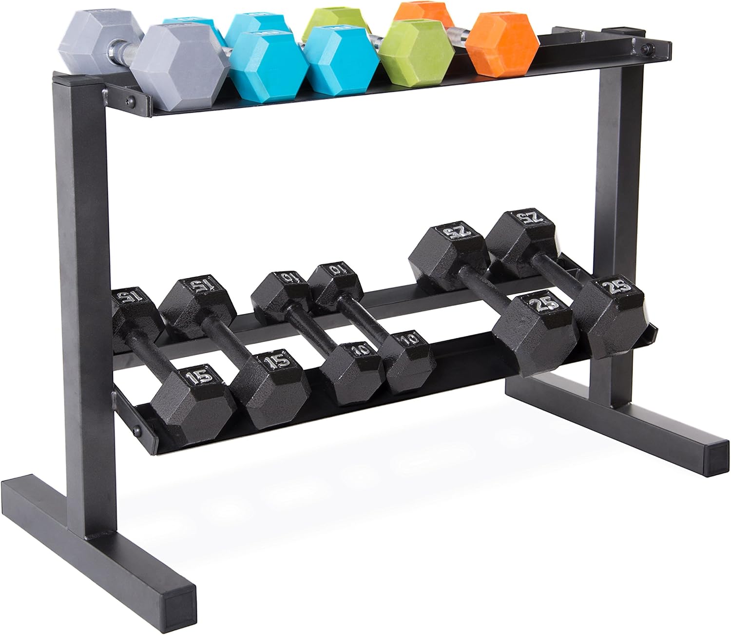 CAP Barbell 2-Tier Dumbbell Rack, 38-Inch, Black : Sports & Outdoors