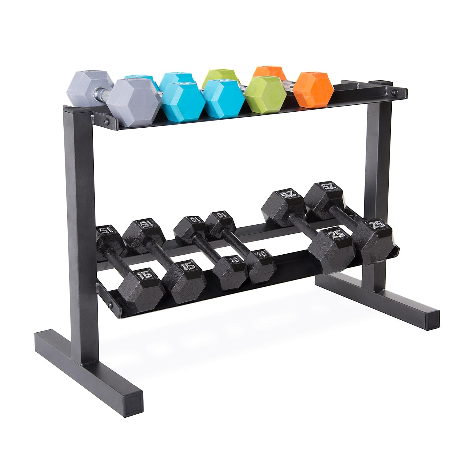 Black CAP Barbell Two Tier Dumbbell Rack 20