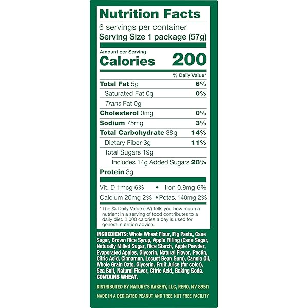 NATURE’S BAKERY WHOLE WHEAT FIG BARS, APPLE CINNAMON, REAL FRUIT, VEGAN, NON-GMO, SNACK BAR, 1 BOX WITH 12 TWIN PACKS (12 TWIN PACKS)
