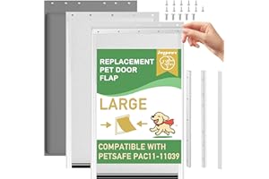 3-Flap Dog Door Replacement Insulated Flap with Clamp, Metal Bracket and Screws, Compatible with Large PetSafe Extreme Weathe