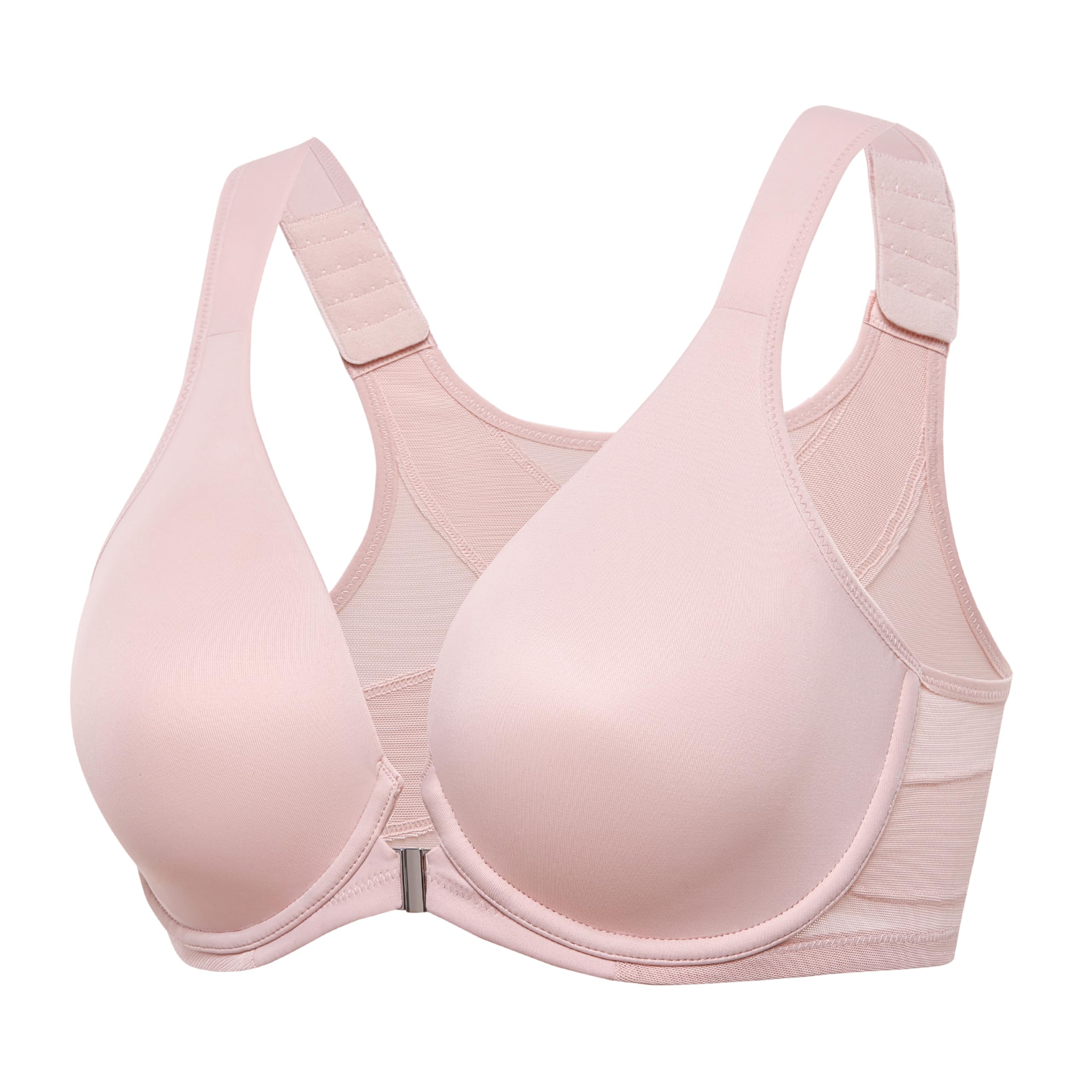 Photo 1 of CALVENA Women's Front Closure Bras Back Support Posture Underwire Full Coverage Plus Size Seamless Bras Gentle Rose 38E