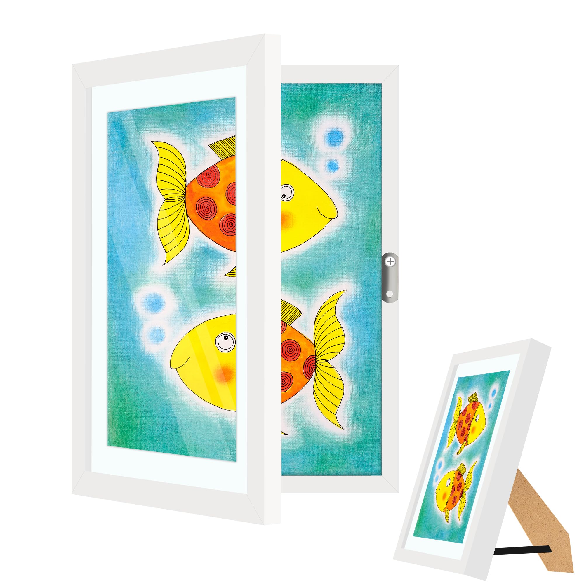 1 Pack Kids Artwork Display Frame, Kids Art Frames Front Opening A4, Childrens Storage Frame Changeable, Child Multiple Picture Frame Drawing Hanging Art, Hold 50-100 PCS, White