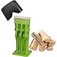 SPEED FORCE Wood Splitter Manual Kindling Splitter Portable Log Splitter, Wedge Point Head, No Axe! 3 Inch, Green with Safety Black Cover