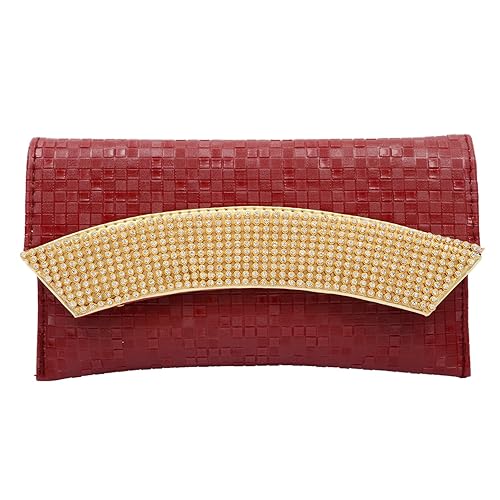 Bagaholics Party Ethnic Clutch Traditional Diamond Studded Clutches with Magnetic Closure Ladies Purse Gift for women