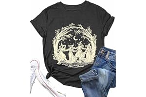 BEIDEFY Halloween Shirts for Women Vintage Salem Witch 1692 T-Shirt Short Sleeve Hocus Pocus Tee Tops