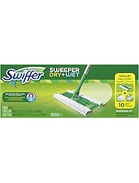 Swiffer Sweeper Cleaner Dry and Wet Mop Starter Kit for Cleaning Hardwood and Floors, Includes: 1 Mop, 7 Dry Cloths, 3 Wet Cloths