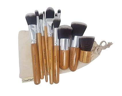 Dream Maker 11 Piece Makeup Brush Set Model DM-136(Bamboo)