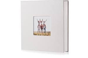 HONEYTOLLY Photo Album Self Adhesive Scrapbook Album for 4×6 Pictures DIY Magnetic Linen Cover Album 15 Sheets/30 Blank Pages for Family Wedding, Birthday, Christmas, Anniversary (White)