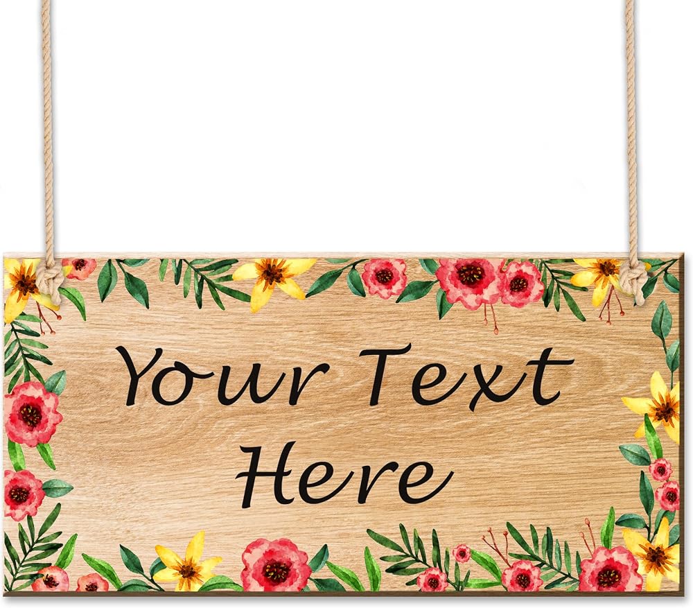 EDSG Personalised Wooden Garden Sign Plaque 186x92mm Outdoor Welcome